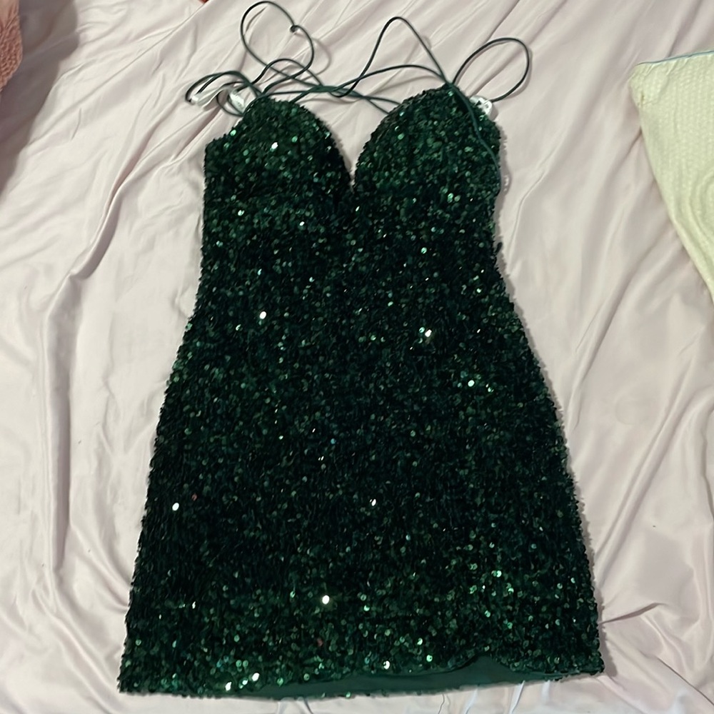 Used only once!!! Homecoming and prom dress!!! Very pretty, laces in back!